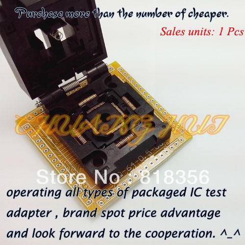 FPQ-64-0.5-06 IC  FPQ64/TQFP64/QFP64 ׽Ʈ  ġ: 0.5mm ũ: 10x1 0/12x12mm